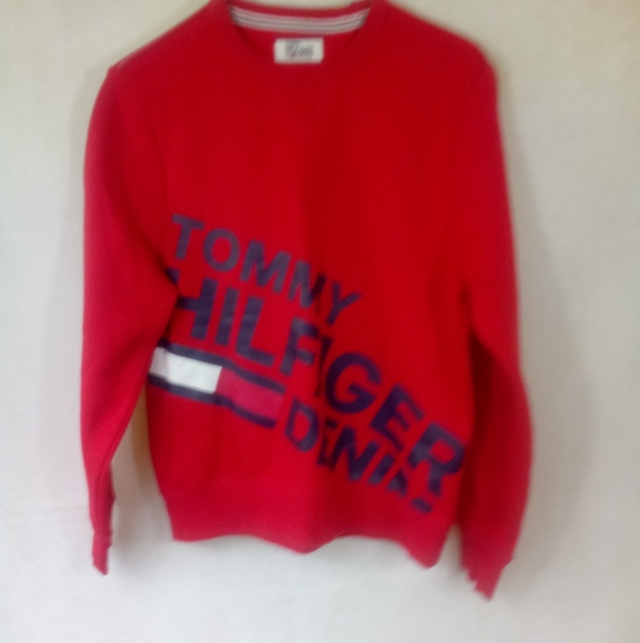 Tommy Hilfiger Other - Tommy Hilfiger Mens Red L/S Spellout Sweater Pullover Crew Neck Sweatshirt XS